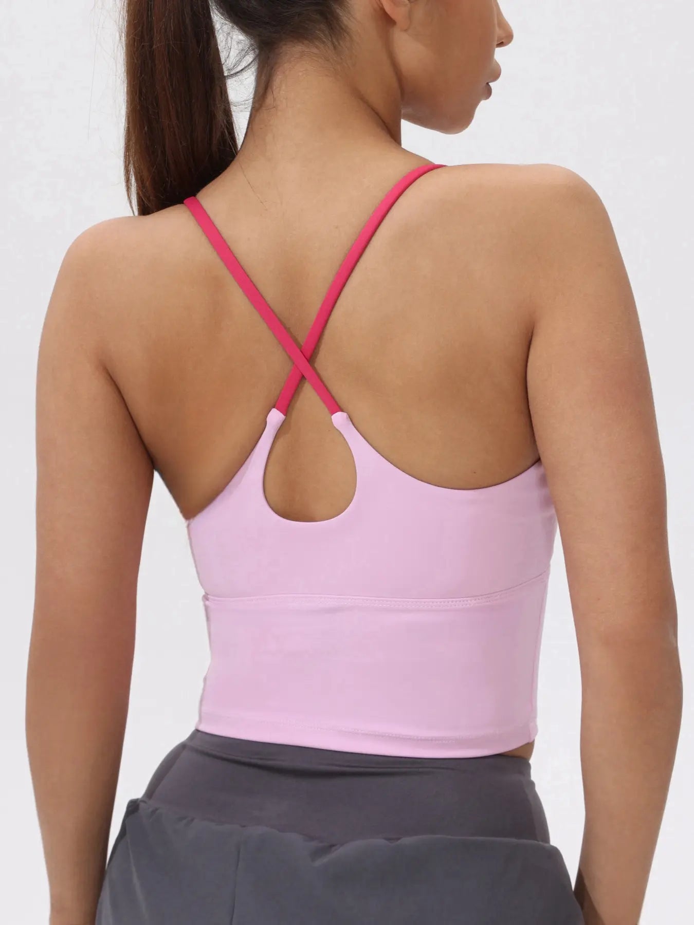 Women'S Colorblock Elastic Yoga Tank Top, Sleeveless Sports Shirt with Fixed Bra Cups, Comfortable and Stylish Workout Wear, Athletic Yoga Tops
