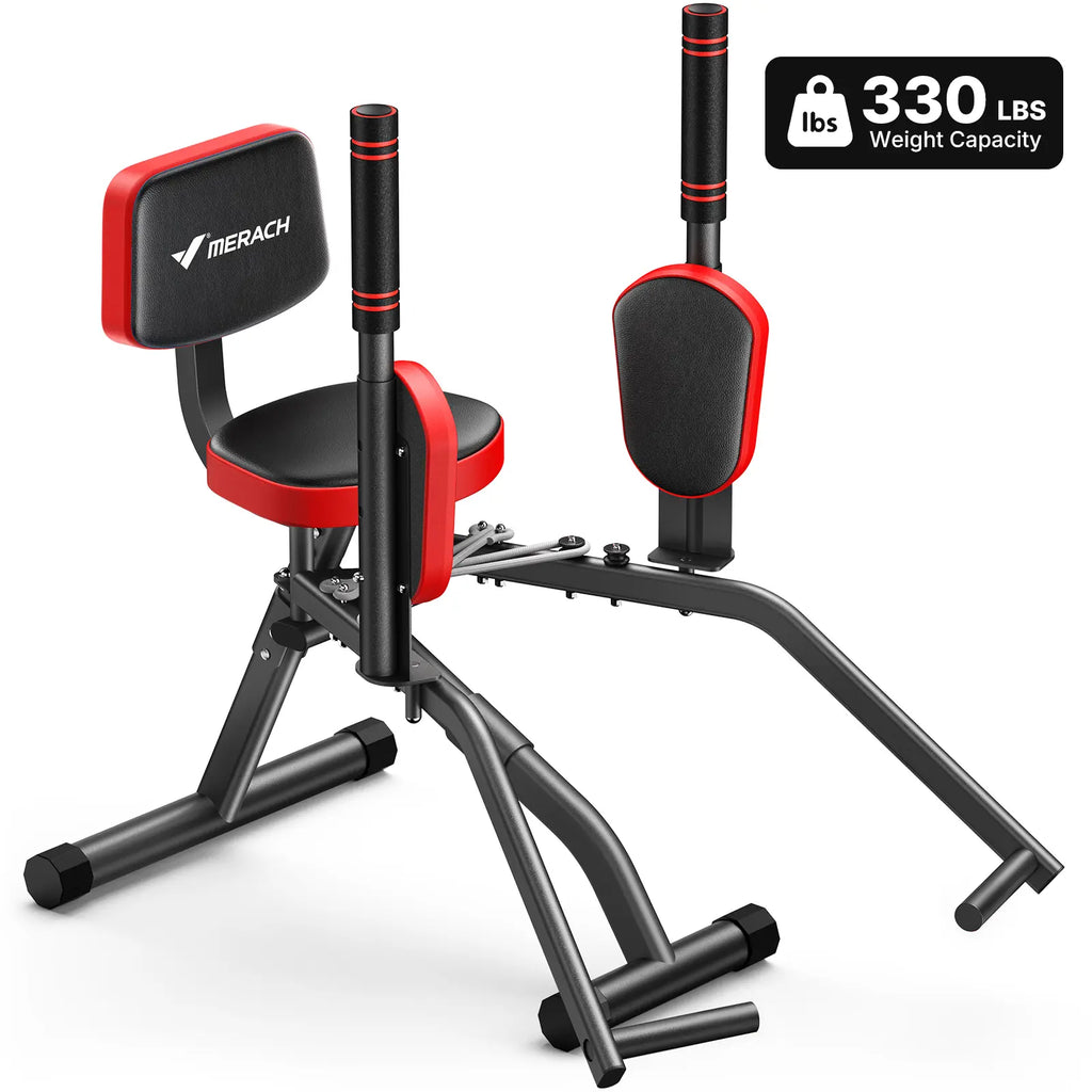Merach Hip Abductor Machine for Home Gym, Upper Back Exerciser, Adjustable Glute Trainer, Thigh Workout Equipment for Hip Sculpting & Butt Lifting Springstatements