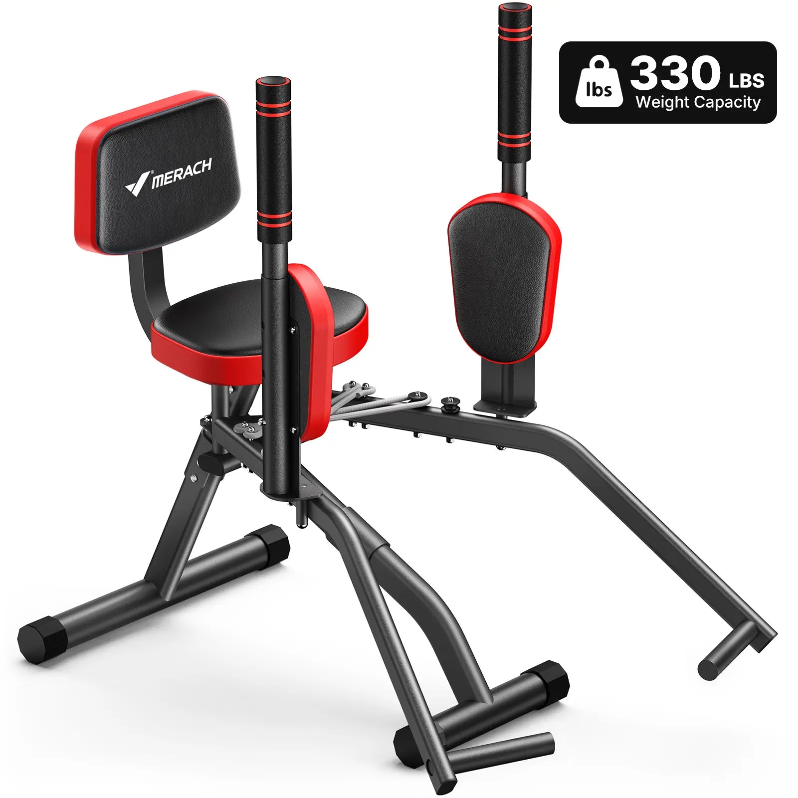 Merach Hip Abductor Machine for Home Gym, Upper Back Exerciser, Adjustable Glute Trainer, Thigh Workout Equipment for Hip Sculpting & Butt Lifting Springstatements