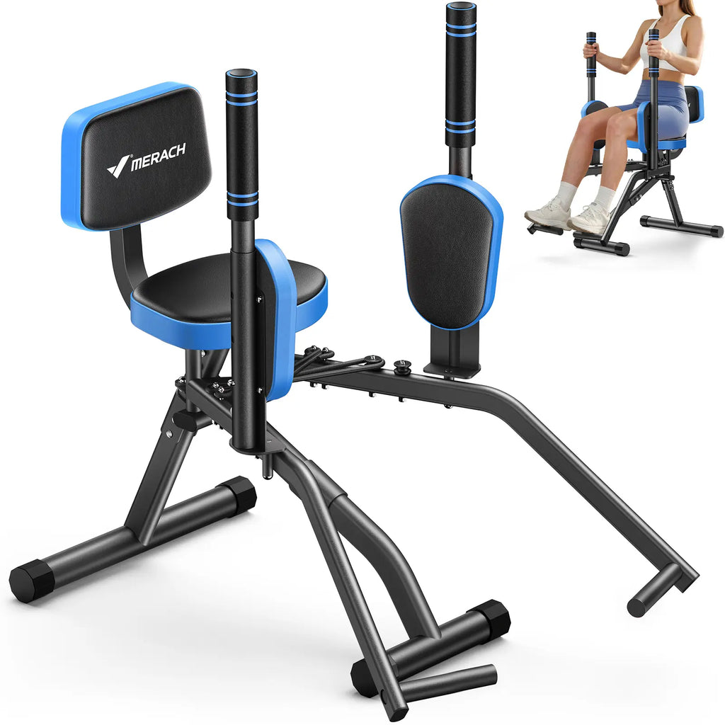 Merach Hip Abductor Machine for Home Gym, Upper Back Exerciser, Adjustable Glute Trainer, Thigh Workout Equipment for Hip Sculpting & Butt Lifting Springstatements