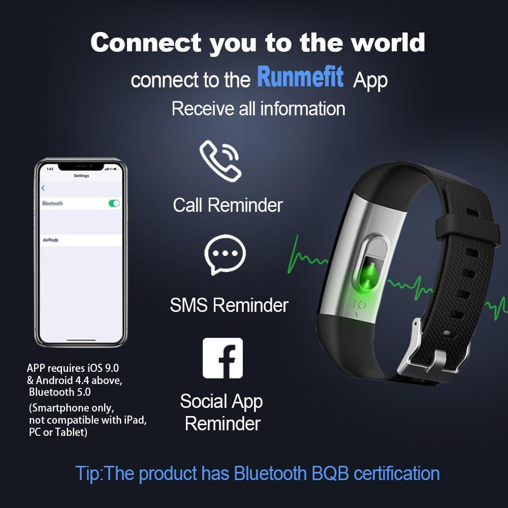 Fitness Tracker with Heart Rate Monitor/Step Counter/Calories, Smart Watch Activity Tracker Sleep Monitor, IP68, Health Tracker Pedometer for Man Women