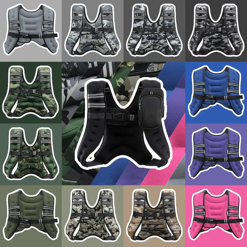 【Springstatements】Zelus Weighted Vests,6/8/12/16/20/25/30Lbs Weight Vest with Detachable Phone Pouch&Reflective Stripes&Adjustable Straps| Exercise Equipment & Workout Enhancer for Motivational Walking, Strength Training, Running, Rucking