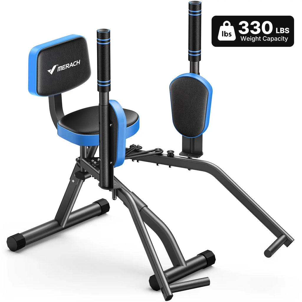 Merach Hip Abductor Machine for Home Gym, Upper Back Exerciser, Adjustable Glute Trainer, Thigh Workout Equipment for Hip Sculpting & Butt Lifting Springstatements