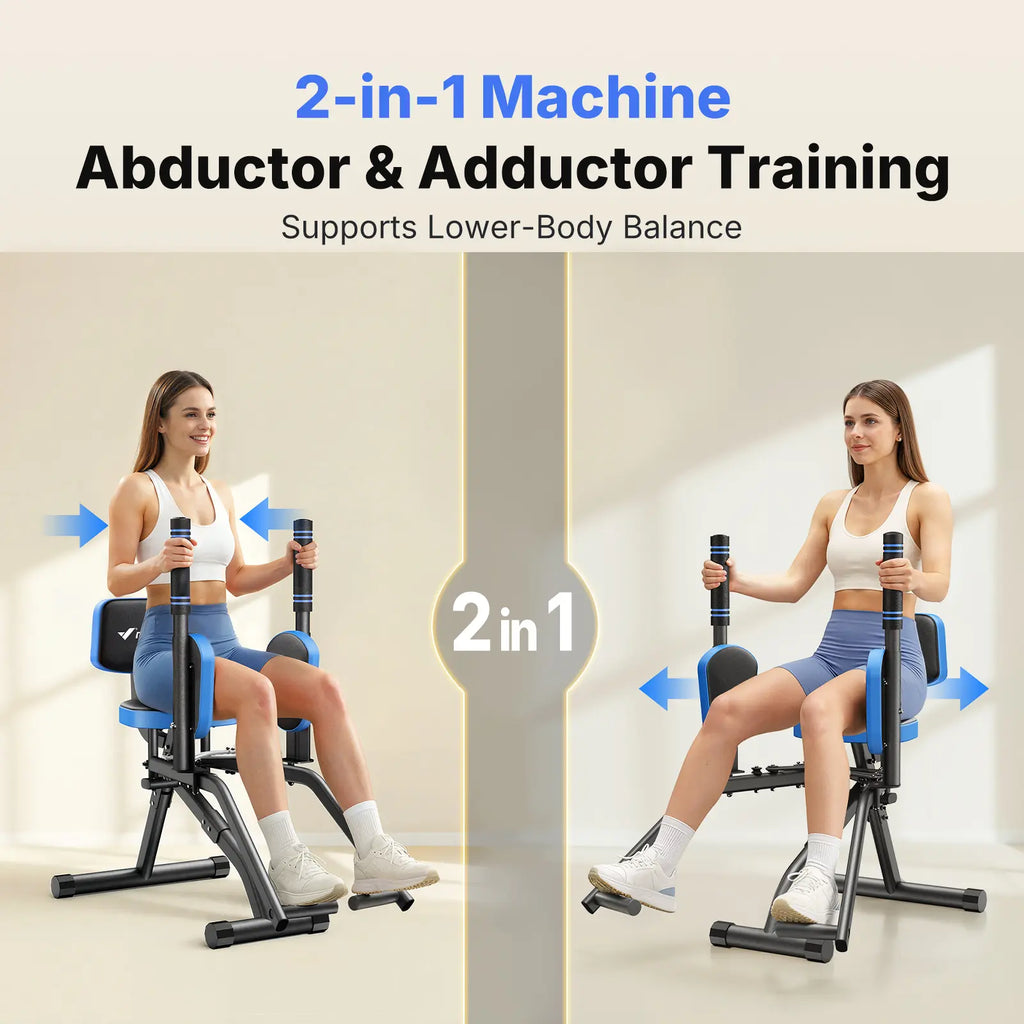 Merach Hip Abductor Machine for Home Gym, Upper Back Exerciser, Adjustable Glute Trainer, Thigh Workout Equipment for Hip Sculpting & Butt Lifting Springstatements