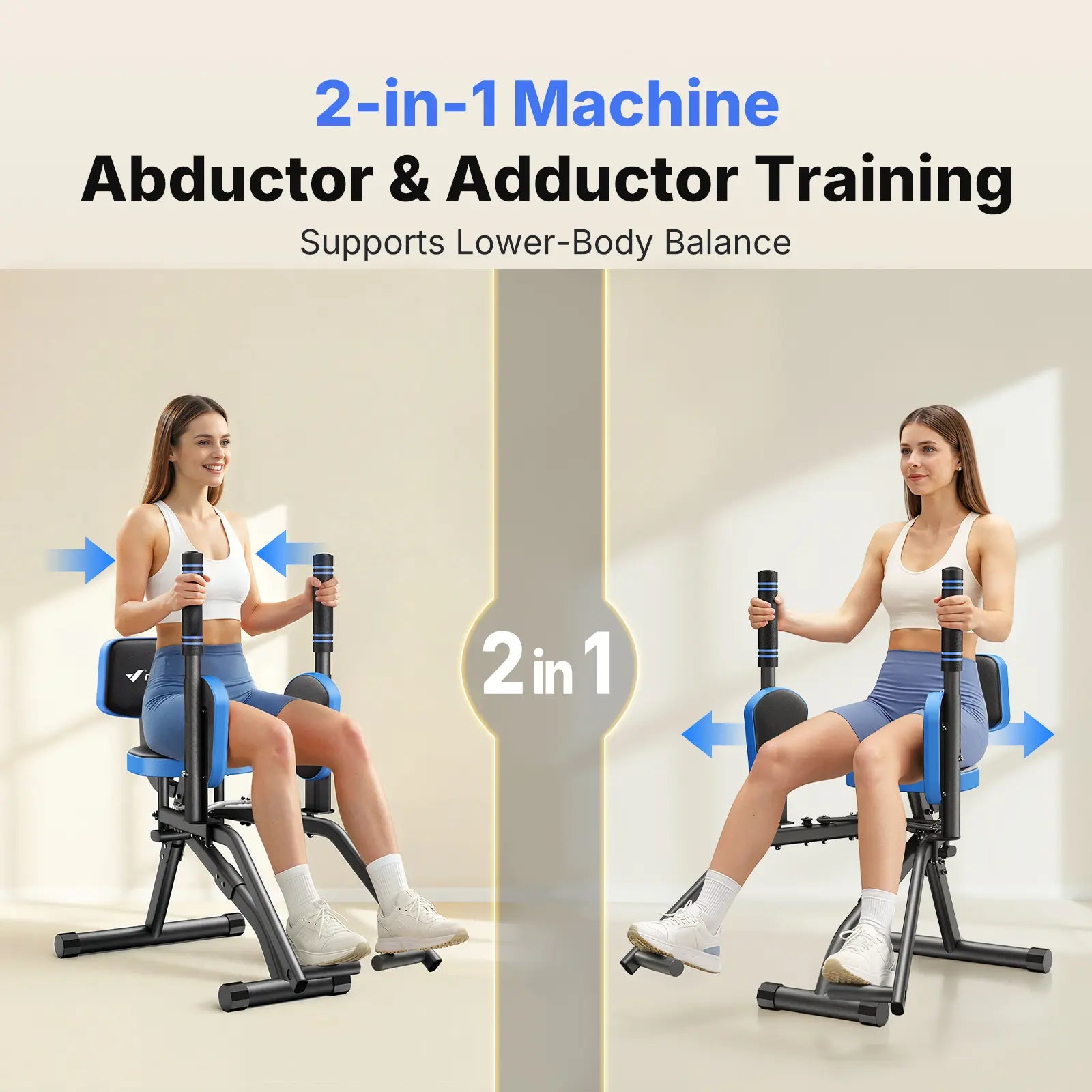 Merach Hip Abductor Machine for Home Gym, Upper Back Exerciser, Adjustable Glute Trainer, Thigh Workout Equipment for Hip Sculpting & Butt Lifting Springstatements